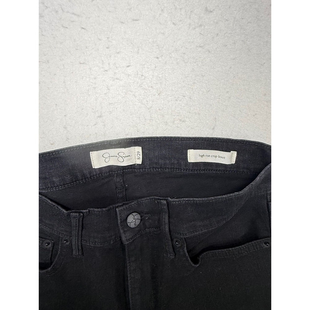 Jessica Simpson Womens High Rise Crop Boot Jeans Black Size 8/29 Stretch Denim - Picture 3 of 3
